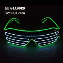 Carica l'immagine nel visualizzatore di Gallery, Occhiali da sole con otturatore luminoso per festival di carnevale Occhiali da sole a LED Dance DJ EL Occhiali da sole Occhiali al neon per decorazioni natalizie luminose per feste