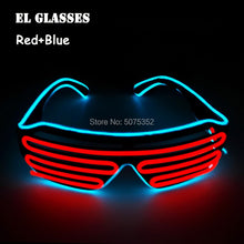 Carica l'immagine nel visualizzatore di Gallery, Occhiali da sole con otturatore luminoso per festival di carnevale Occhiali da sole a LED Dance DJ EL Occhiali da sole Occhiali al neon per decorazioni natalizie luminose per feste