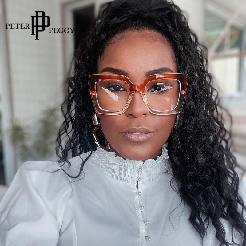 Cat eye square glasses top