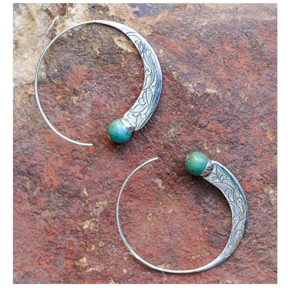 Charming 925 sterling miao silver With miao Blue turquoises Earring shipping free