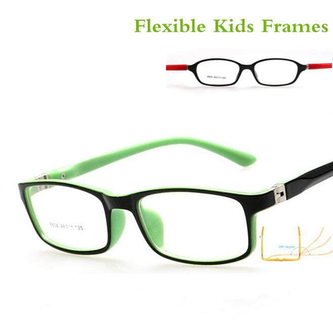 Kids Soft Silicone Eyeglass Frames - Non-Prescription Clear Lens Glasses For Children 4-12 Years