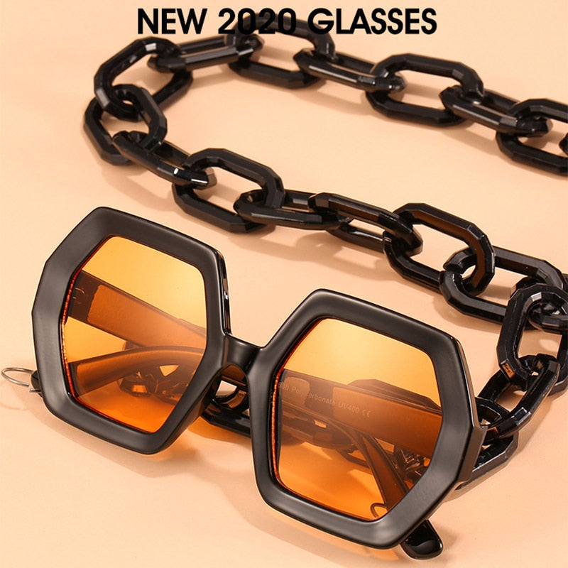 Large hexagon sunglasses top