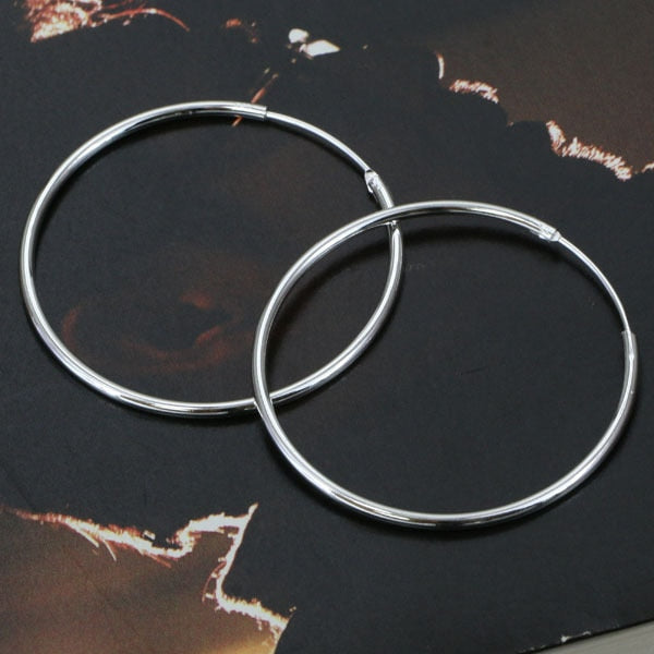 E042 Wholesale Silver plated earrings, silver fashion jewelry, Smooth Round Earrings /atnajkuasc