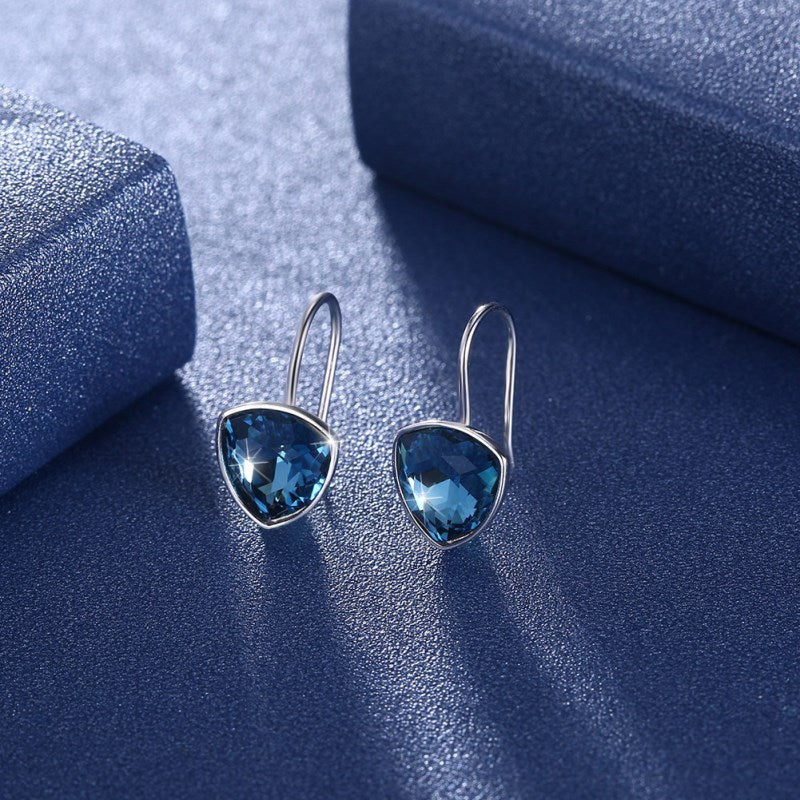 Wholesale 2018 New Sale Authentic 925 Sterling silver Earring style Crystal from Austrian Jewelry Triangle Earrings