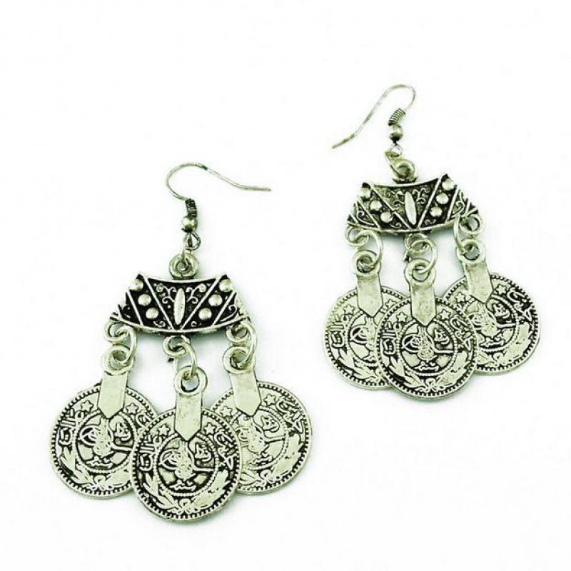European And American Fine Jewelry Wholesale Exaggerated Punk Retro Chic Earrings Female Wholesale Coin