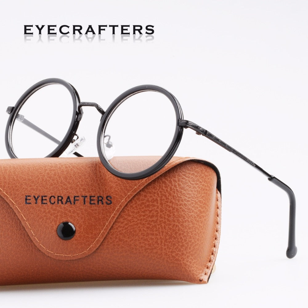Eyecrafters Retro Lady's Round Eyewear Frame Men Women Clear Lens Optical Eyeglasses Frame Spectacle Frame Vintage