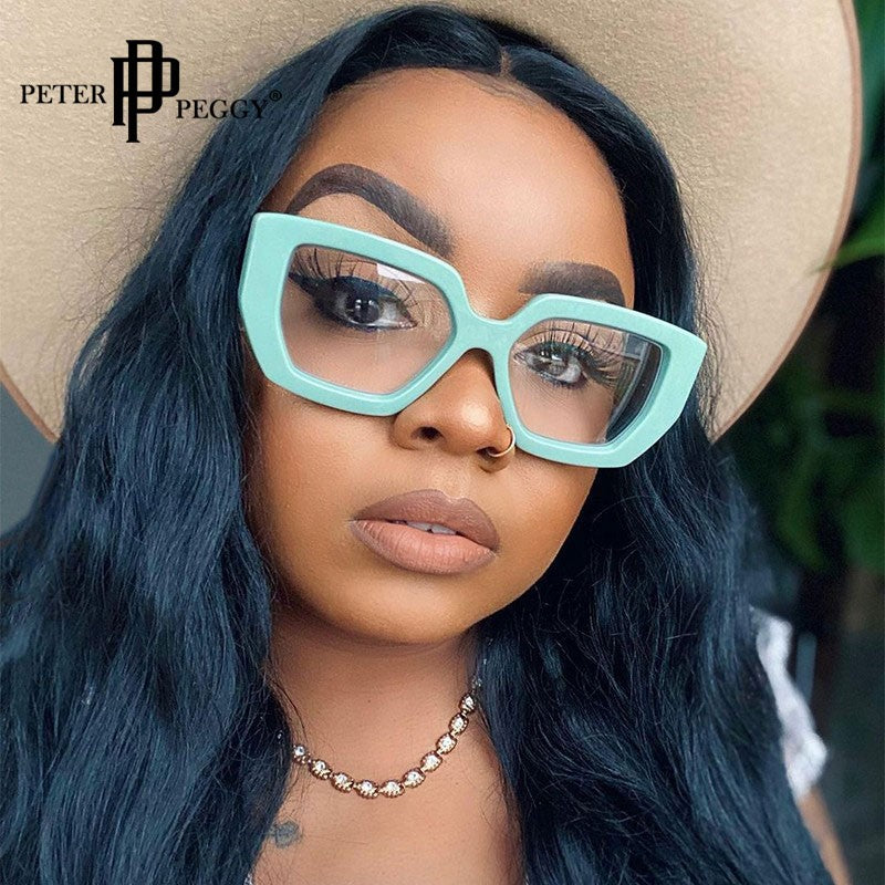 Square Oversized Glasses Frames Women Brand Designer Glasses Men