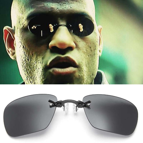 Frameless Lense Clip On Nose Glasses Men Matrix Morpheus Movie Rimless Sunglasses Women Oculos Gafas De Sol