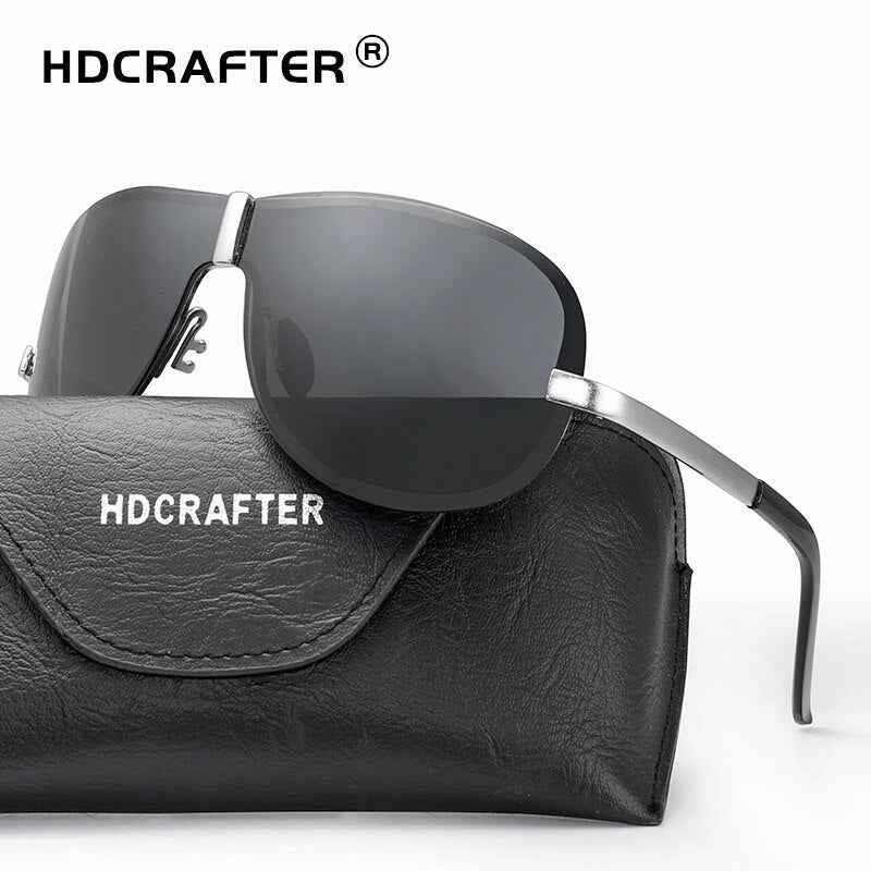 HDCRAFTER Rimless Polarized Men s Sun Glasses Cool Black Driving