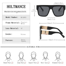 Load image into Gallery viewer, HOLTMANCE 2023 Plastic Square Frame Sunglass  Brand Design Metal Decoration Men Women Sunglasses Eyewear UV400