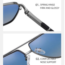 Load image into Gallery viewer, HOLTMANCE 2023  Polarized Sunglasses Men Square Car Driving Brand Designer Business Sun Glasses Spring Pilot Sunglasse