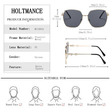 Load image into Gallery viewer, HOLTMANCE 2023 Square Frame Horseshoe Buckle Sunglasses Gradient Sun Glasses for Women Luruxy Ladies Metal Legs UV400
