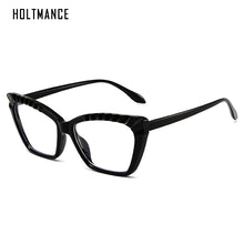 Load image into Gallery viewer, HOLTMANCE Cat's Eye Flat Lens Sunglasses for Women Female Contrast Eyeglass Frame Simple Cat Eye Anti Blue Light Glasses
