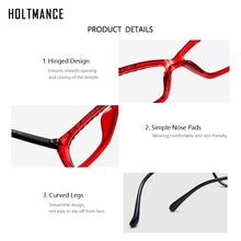 Load image into Gallery viewer, HOLTMANCE Cat's Eye Flat Lens Sunglasses for Women Female Contrast Eyeglass Frame Simple Cat Eye Anti Blue Light Glasses