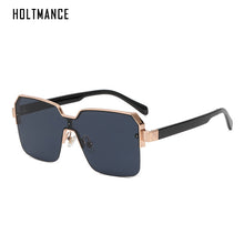 Load image into Gallery viewer, HOLTMANCE Half Frame Wide Edge One Piece Sunglasses for Women  Brand Design Female Metal Square Mirror Sun Glasses