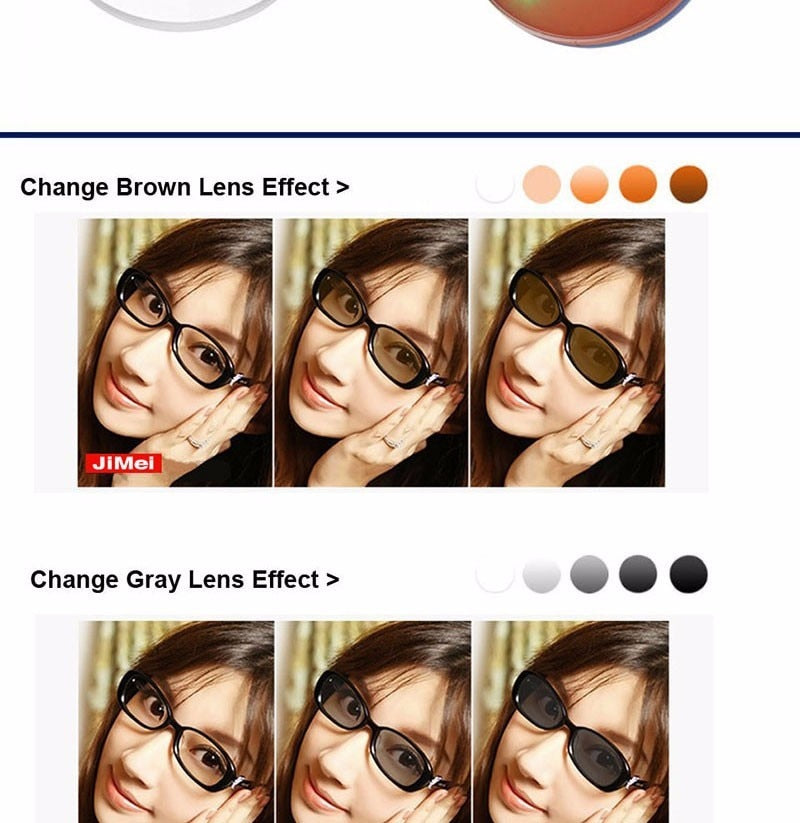 1.61 Super tough Photochromic Digital Free Form Progressive Prescription Optical Lenses With Fast Color Changing Performance