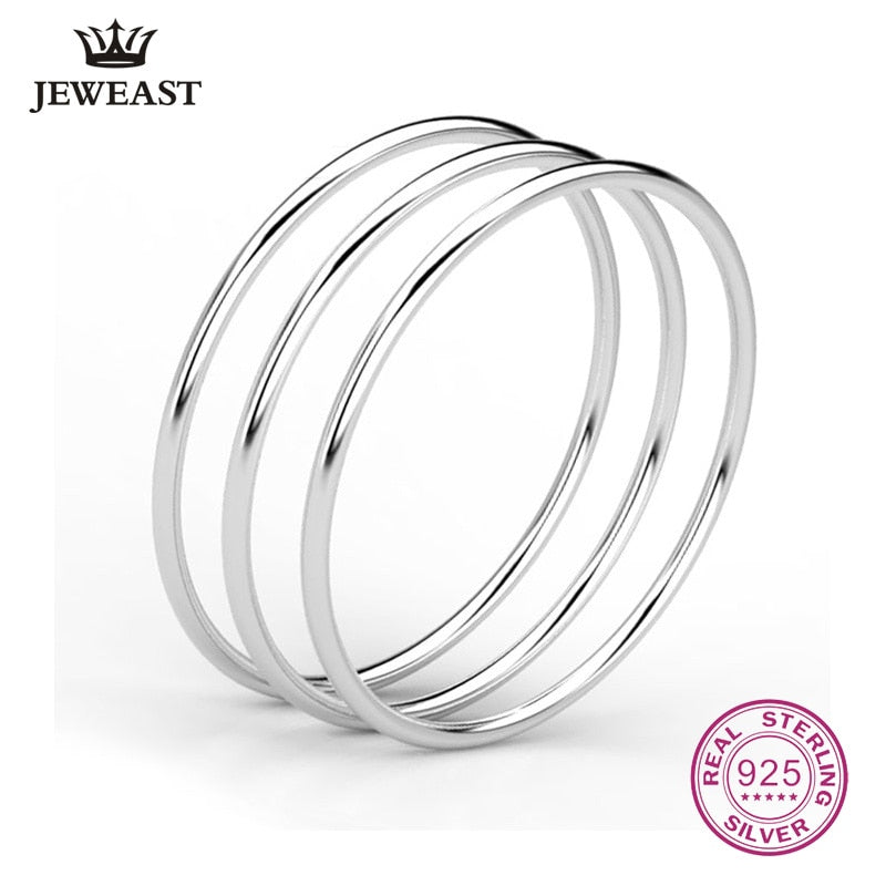 Handmade 990 Sterling Silver Bracelet Female Closed Solid Fashion Circle Hot Selling Fine Top New 2017 Value Gift Beauty Bangle