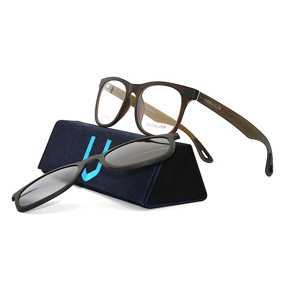 JEANS CLUB Full Frame ULTEM Men Women Eyeglasses Frames Toad Style Optical Glasses With Polarized Legs Driving Goggles Eyewear