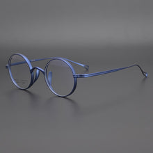 Carica l'immagine nel visualizzatore di Gallery, Occhiali da vista rotondi retrò da uomo in titanio puro fatti a mano in Giappone Occhiali da vista ottici di alto grado Occhiali per miopia da donna