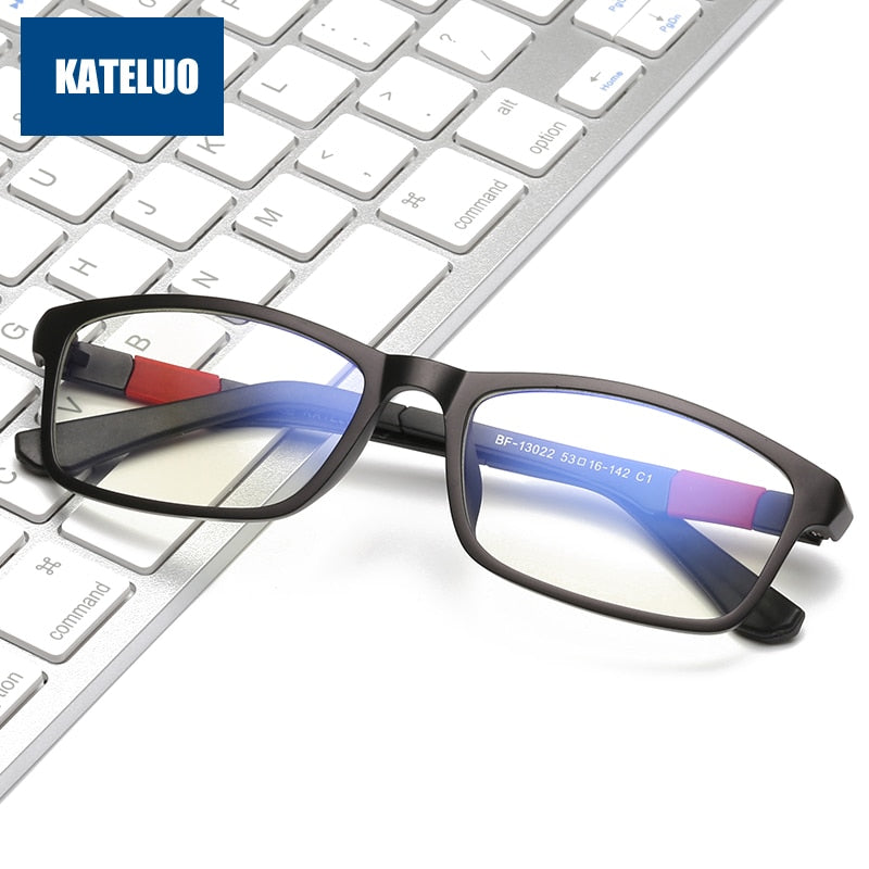 KATELUO 2023 Anti Blue Light Glasses Tungsten Computer Glasses Anti Fatigue Radiation-resistant Glasses Eyeglasses Frame 13022