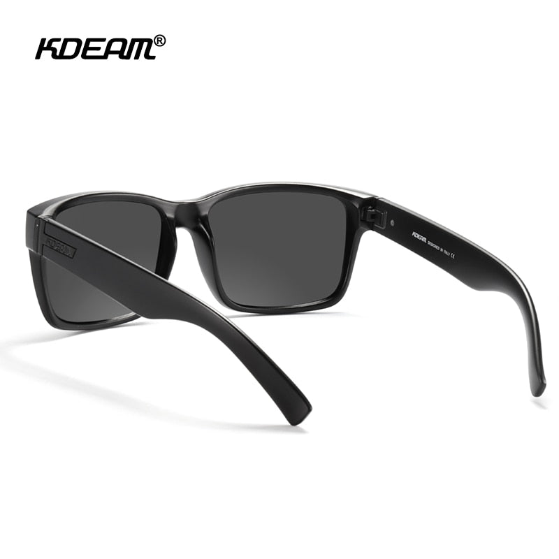 KDEAM 2022 All Black Square Polarized Sunglasses Men Flat Top Designer –  Cinily