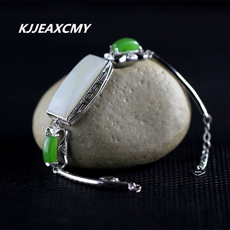 S925 joyas de plata de la moda y tendencia natural de jade de brazalete de nuevo la Sra.
