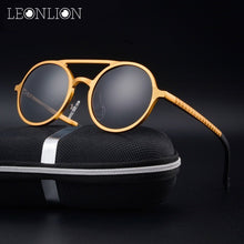 Load image into Gallery viewer, LeonLion Round Aluminum Magnesium Polarized Sunglasses Men Brand Design UV400 Classic Retro Metal Sun Glasses Outdoor Glasses