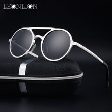 Load image into Gallery viewer, LeonLion Round Aluminum Magnesium Polarized Sunglasses Men Brand Design UV400 Classic Retro Metal Sun Glasses Outdoor Glasses