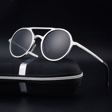 Load image into Gallery viewer, LeonLion Round Aluminum Magnesium Polarized Sunglasses Men Brand Design UV400 Classic Retro Metal Sun Glasses Outdoor Glasses