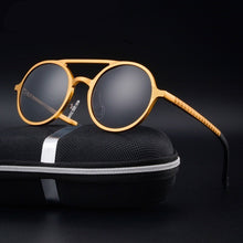 Load image into Gallery viewer, LeonLion Round Aluminum Magnesium Polarized Sunglasses Men Brand Design UV400 Classic Retro Metal Sun Glasses Outdoor Glasses