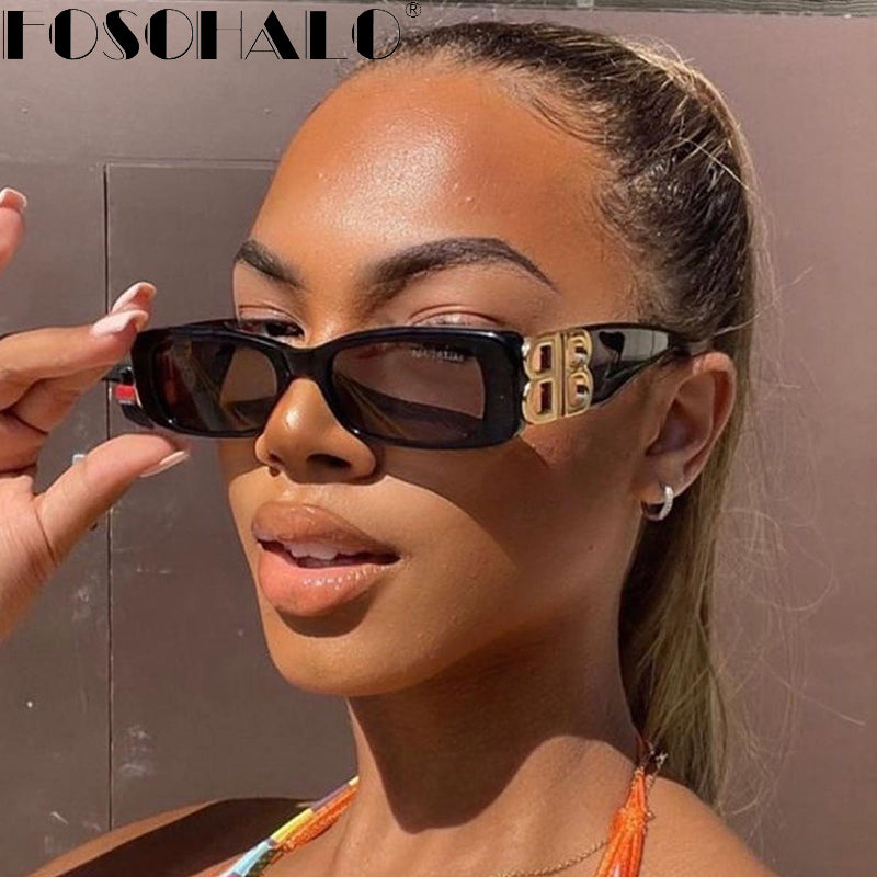 Brand Designer Rectangle Sunglasses Women Vintage Square Punk Sun