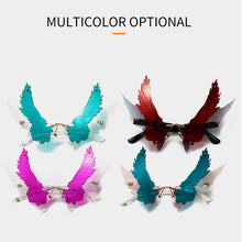 Load image into Gallery viewer, Wings Rimless Sunglasses Women Unique Wing Frameless Sun Glasses Ladies Trendy Eagle Shaped Shades For Men UV400