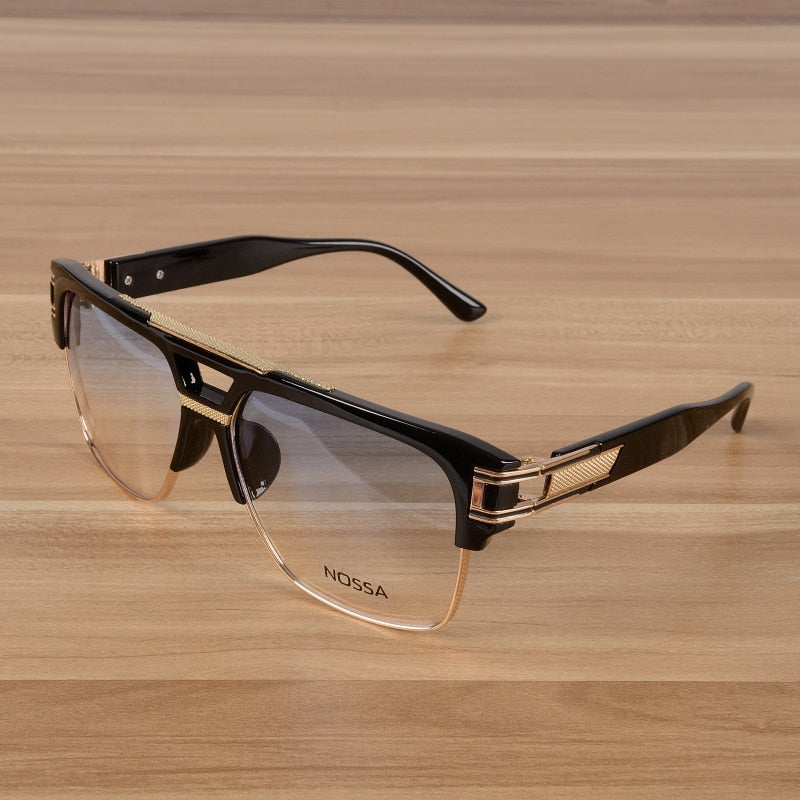 NOSSA Designer Designer Big Frame Glasses Ms. Men's Retro Glasses Personality Sunglasses Trend Literary Glasses.