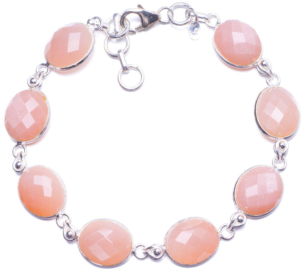 Natural Calcite Handmade Unique 925 Sterling Silver Bracelet 7 1/2-8 1/4 Y1350