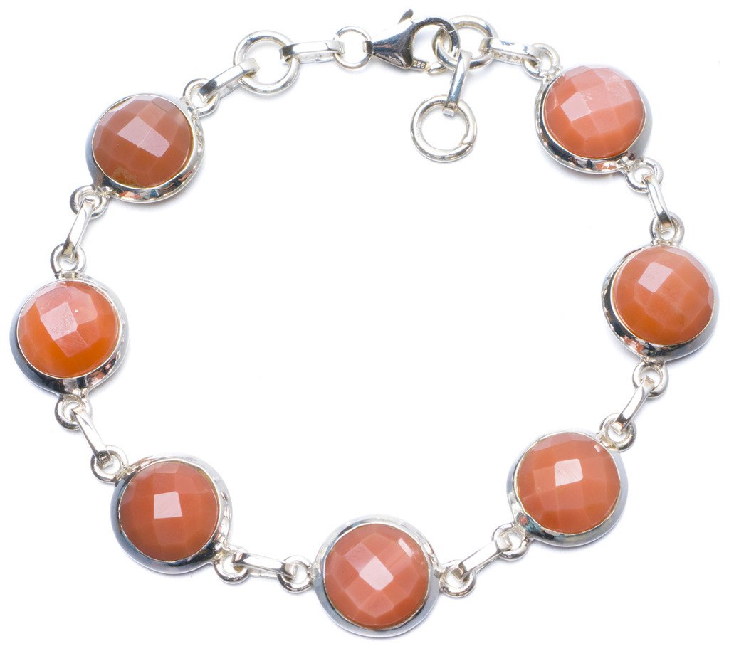Natural Calcite Handmade Unique 925 Sterling Silver Bracelet 7 1/2-8 Y0897