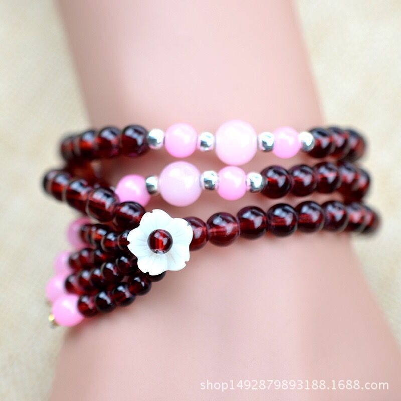 Natural Garnet Bracelet Birthstone Jewelry Natural Stone Bracelet Handmade Jewelry Fashion Jerwelry Bracelet 6mm bead Wholesale