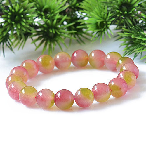 Natural Watermelon Crystal Bracelets Fine GemStone Beaded Elastic Line Bracelet Men Jewelry Women Bracelet Can Drop Shipping