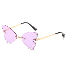 Load image into Gallery viewer, Frameless Butterfly Rhinestone Sunglasses Ladies Steampunk Designer Sunglasses Retro Glasses
