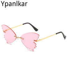Load image into Gallery viewer, Frameless Butterfly Rhinestone Sunglasses Ladies Steampunk Designer Sunglasses Retro Glasses