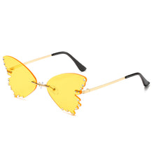 Load image into Gallery viewer, Frameless Butterfly Rhinestone Sunglasses Ladies Steampunk Designer Sunglasses Retro Glasses