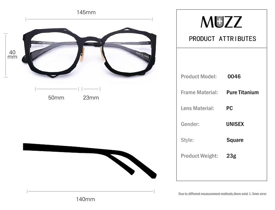 IP Titanium Retro Optical Eyeglasses Hand Made Japan Men Myopia Prescr