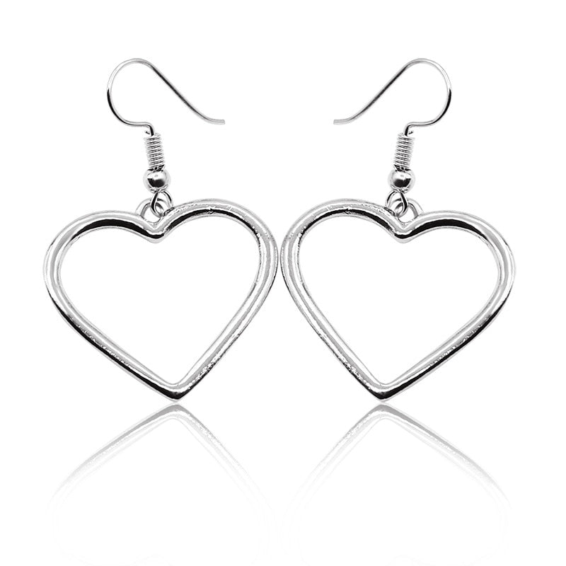 New Women fashion jewelry sweet Alloy Heart Dangle Drop Earrings