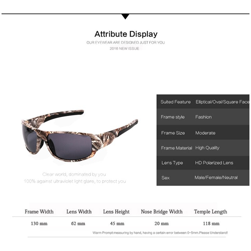 OUTSUN Camo Polarized Sunglasses Men Women Sport fishing Driving
