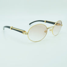 Load image into Gallery viewer, Oval Mottled Buffalo Horn Sunglasses Men Carter Mens Metal Black White Buffs Sun Glasses  Outdoor Driving Shade Eyewear