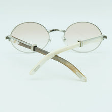 Load image into Gallery viewer, Oval Mottled Buffalo Horn Sunglasses Men Carter Mens Metal Black White Buffs Sun Glasses  Outdoor Driving Shade Eyewear