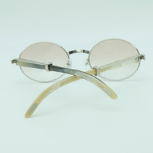 Load image into Gallery viewer, Oval Mottled Buffalo Horn Sunglasses Men Carter Mens Metal Black White Buffs Sun Glasses  Outdoor Driving Shade Eyewear