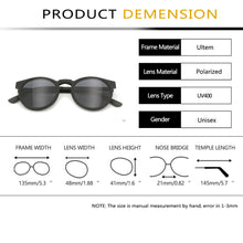 Load image into Gallery viewer, PEI Ultem Magnet Sunglasses Women Vintage Round Men Eyeglasses Frame With Magnetic Clip On Sunglasses Female Polarized Glasses