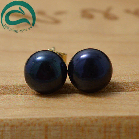 Pearl Earrings 925 Sterling Silver Jewelry Women AA 8-9MM Off-Round Stud Earring Natural Pearl Jewelry Fine Jewelry
