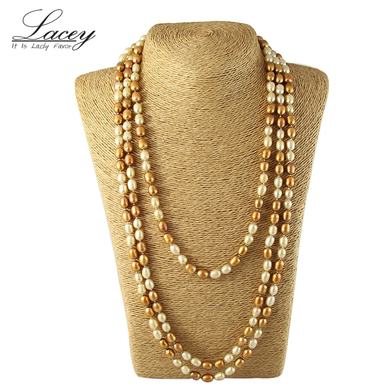 Pearl jewelry necklace,multilayer natural pearl necklace long women,wedding pearl necklace drop shipping best gifts