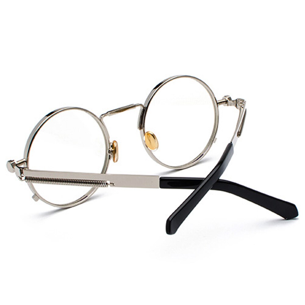 Peekaboo vintage steampunk glasses round men gold retro round circle metal frame eyeglasses frame for women unisex